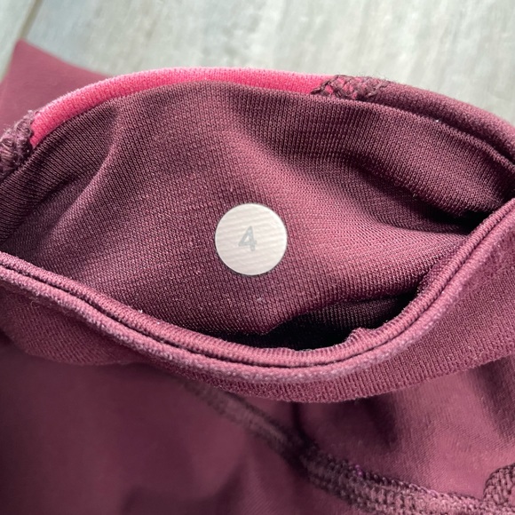 Lululemon Burgundy Capri Leggings Size 4 - Picture 3 of 6